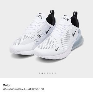 Women’s Nike Airmax270 in white/black/clear- used. Women size 6.5.